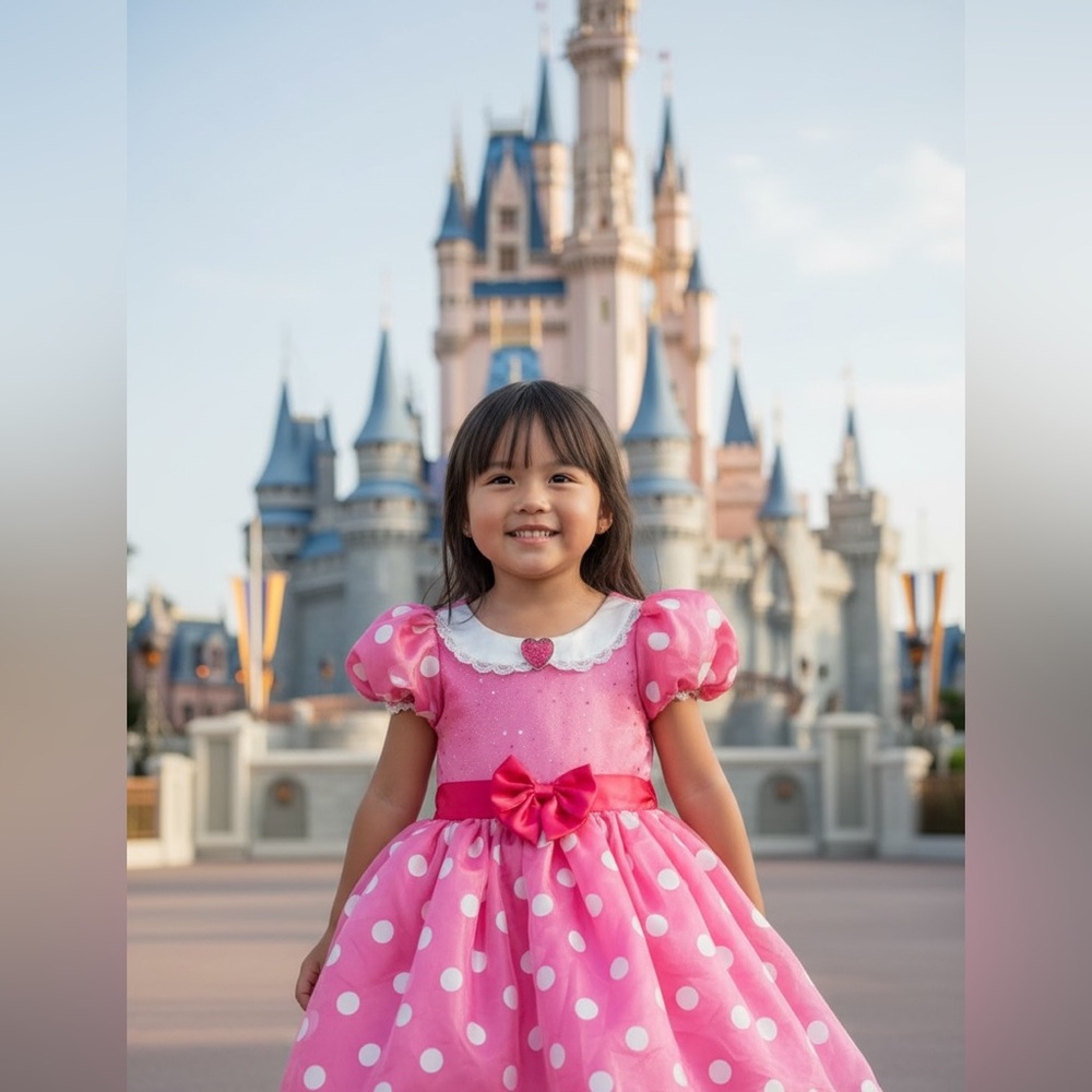 Disney Store Minnie Mouse Pink Polka Dot Dress Size 4